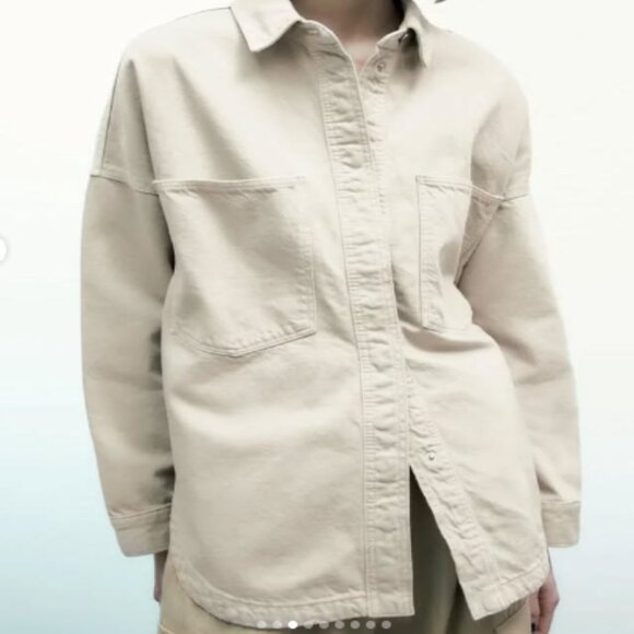 Zara ecru denim shirt - Picture 2 of 8